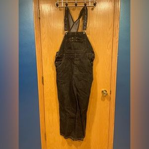 FUBU Black Denim Overalls